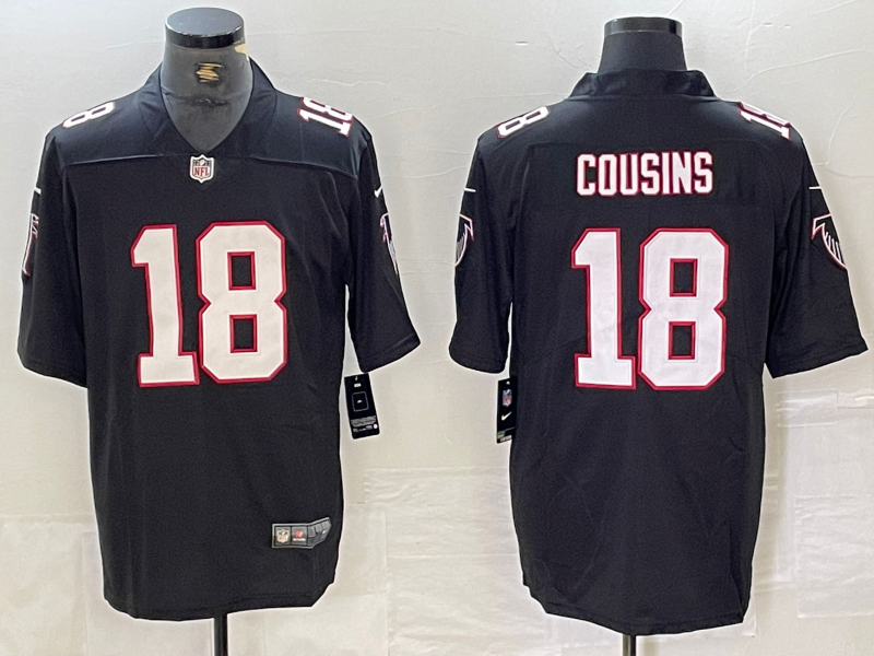 Men's Atlanta Falcons Kirk Cousins #18 Black Jersey